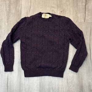 Vintage 1988 Susan Bristol Purple Cable wool Knit Sweater - 38
